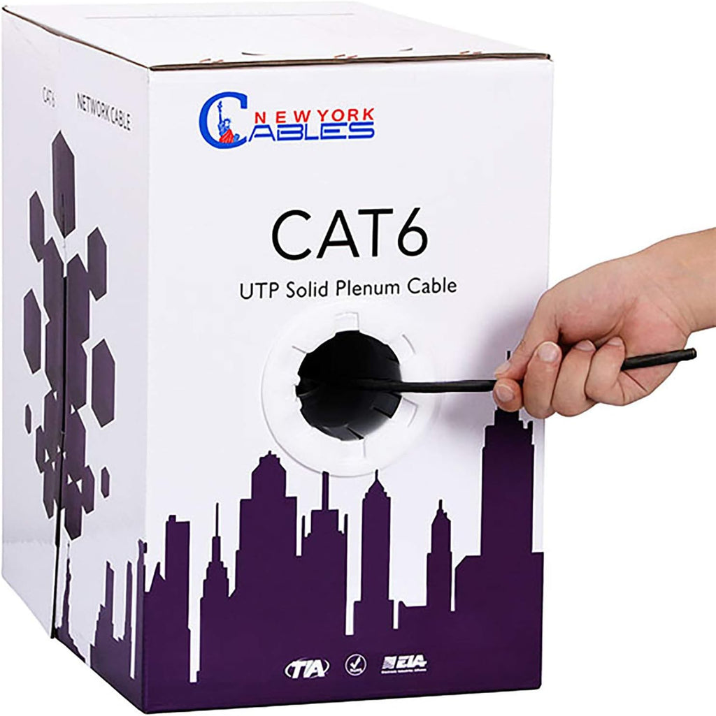 CAT6 Plenum Cable 1000ft 23AWG Solid Conductor 550MHz 4Pair 10GB UTP Yellow N77569