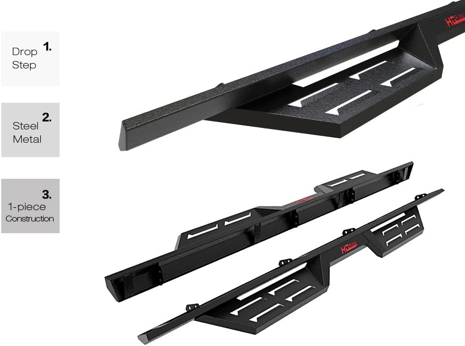 Steel Drop Down Boards Compatible with Silverado Sierra 1500 2500 3500 L58154