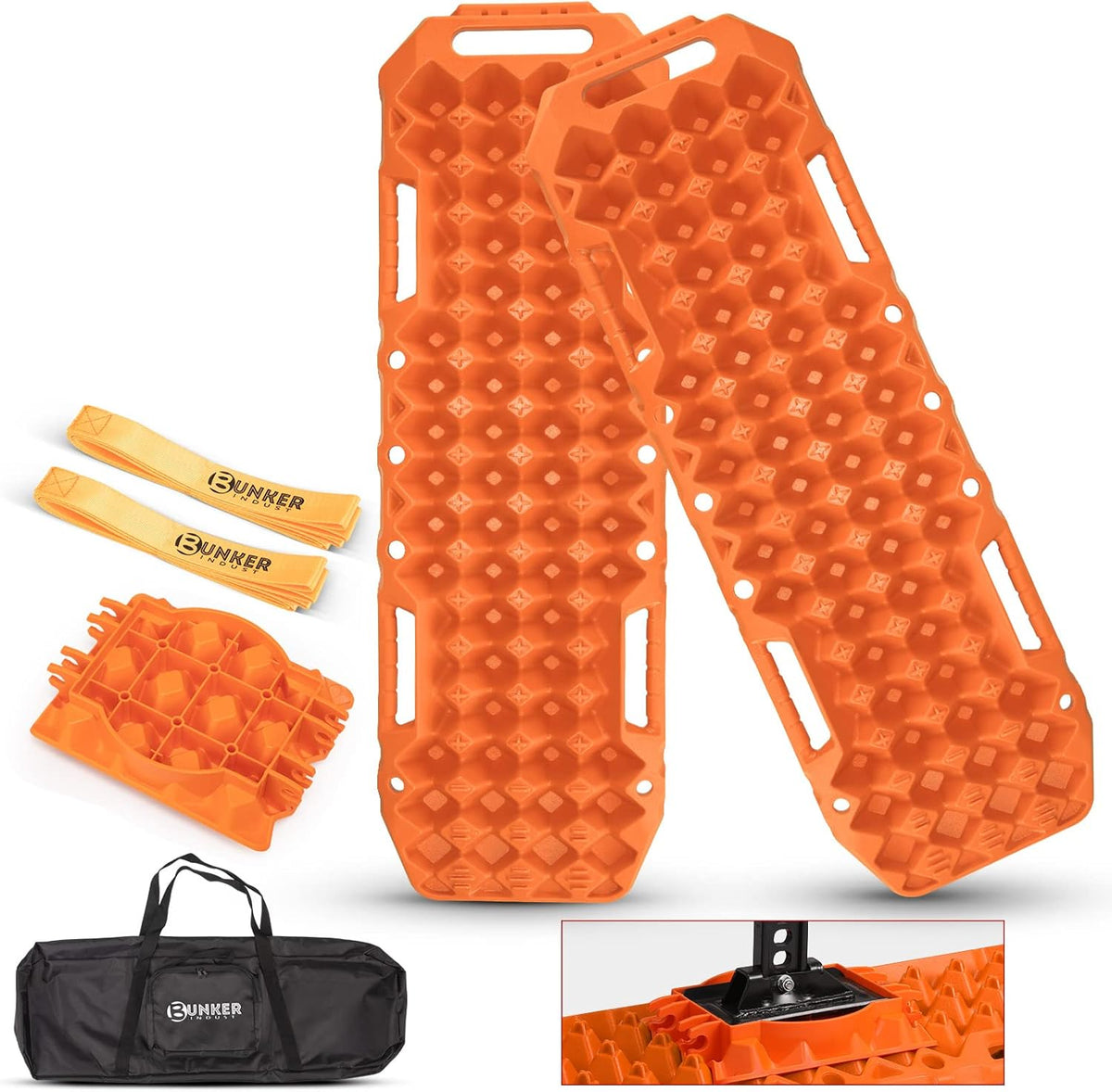 Orange 2 Pcs Off-Road Traction Boards with Carry Bag G388