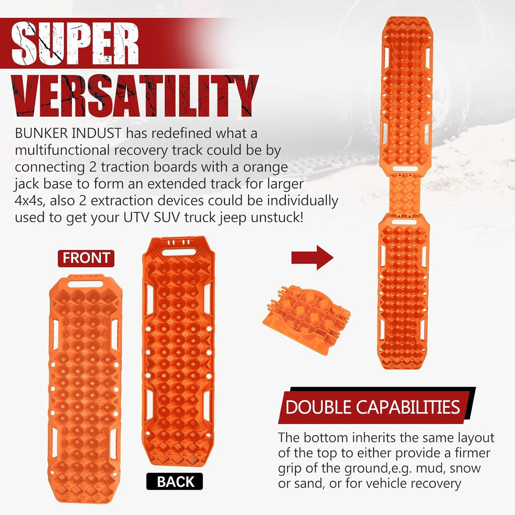 Orange 2 Pcs Off-Road Traction Boards with Carry Bag G388