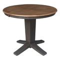 36" Solid Wood Round Top Pedestal Dining Table with 12" Leaf S268442