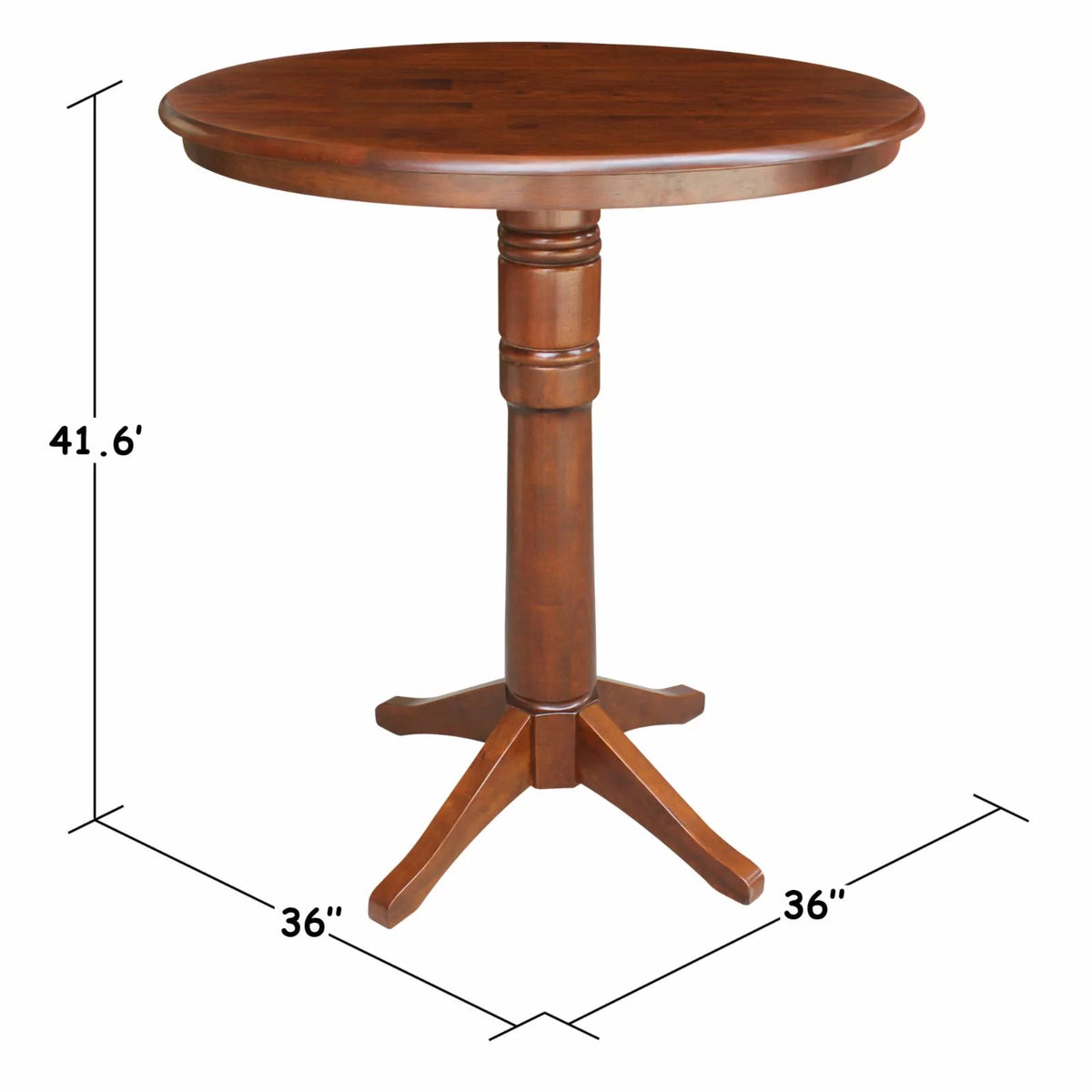 White Round Pedestal Bar Height Table N136934