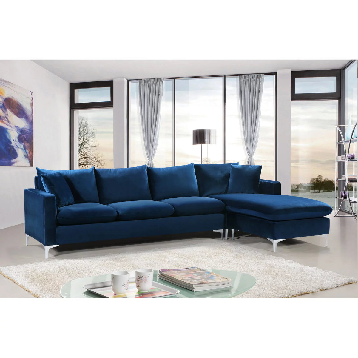 Black Velvet Reversible Sectional Y950637