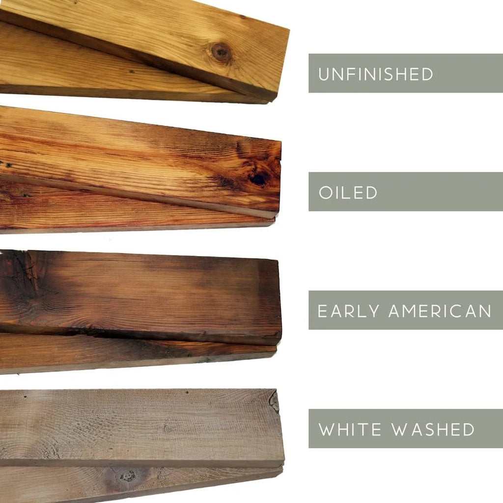 Reclaimed Wood Mantel Shelf with Steel Angle Brackets X584423