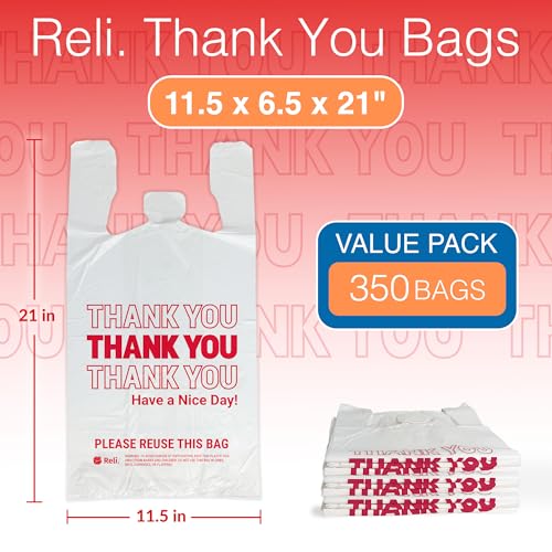 Thank You Plastic Bags 350 Count White N84870
