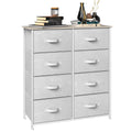Light Gray 8 Fabric Drawers Storage Tower Q145650
