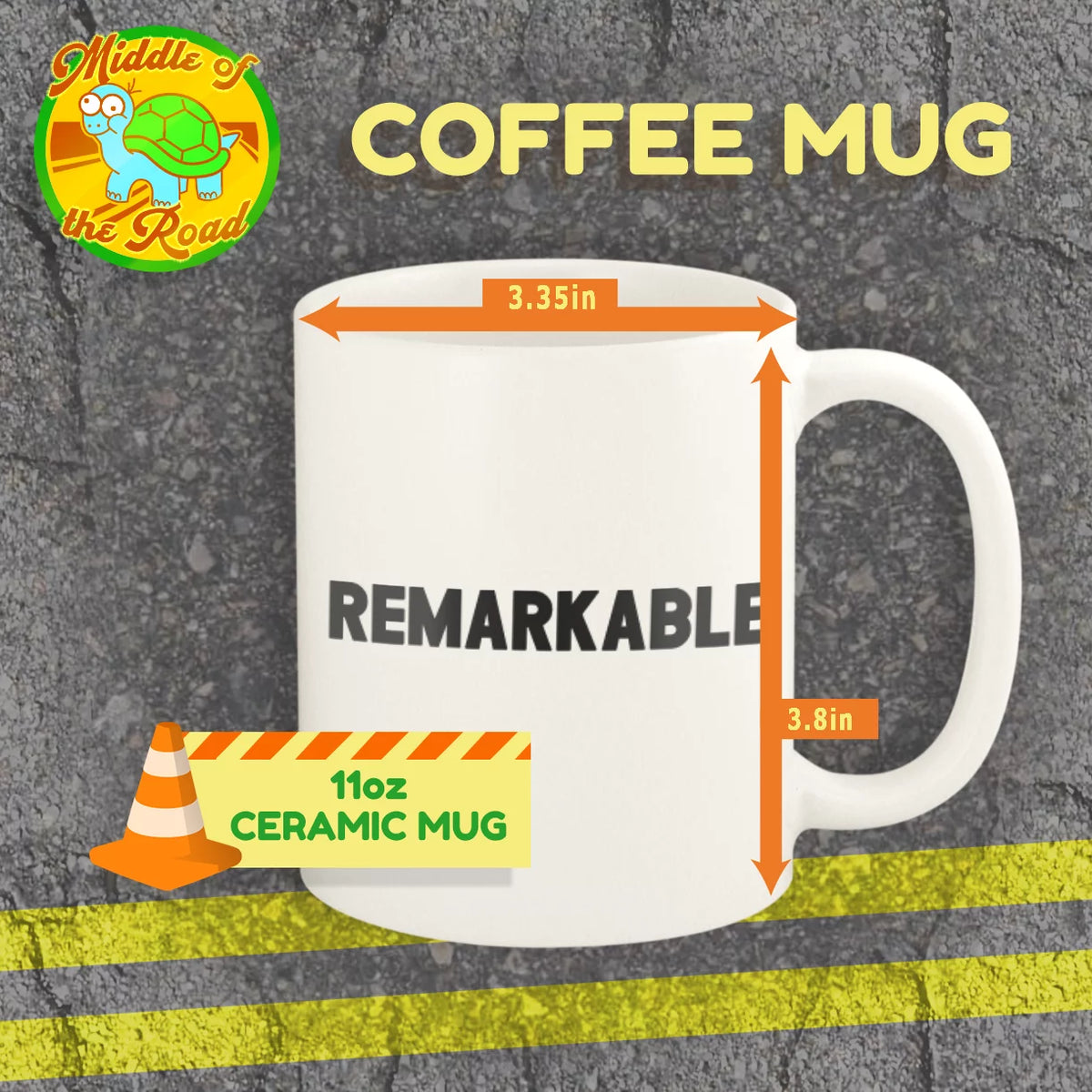 11oz Ceramic White Coffee Mug J28336