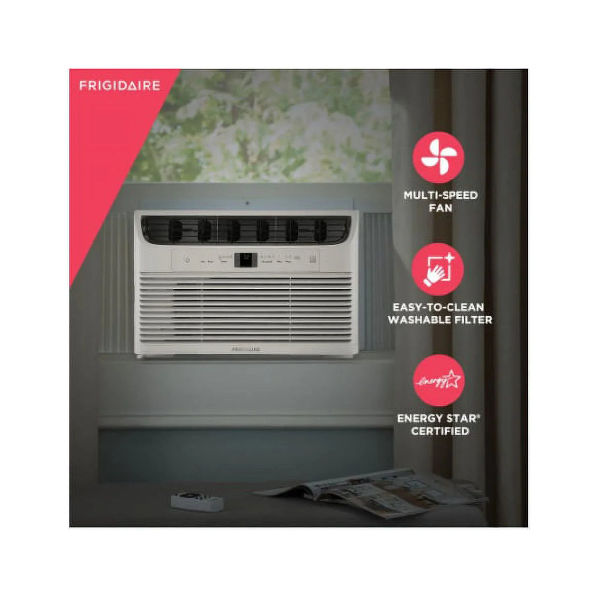 8,000 BTU 115-Volt Window Air Conditioner with Remote WIFI White P5371
