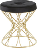 Gold Black Vanity Stool D308104