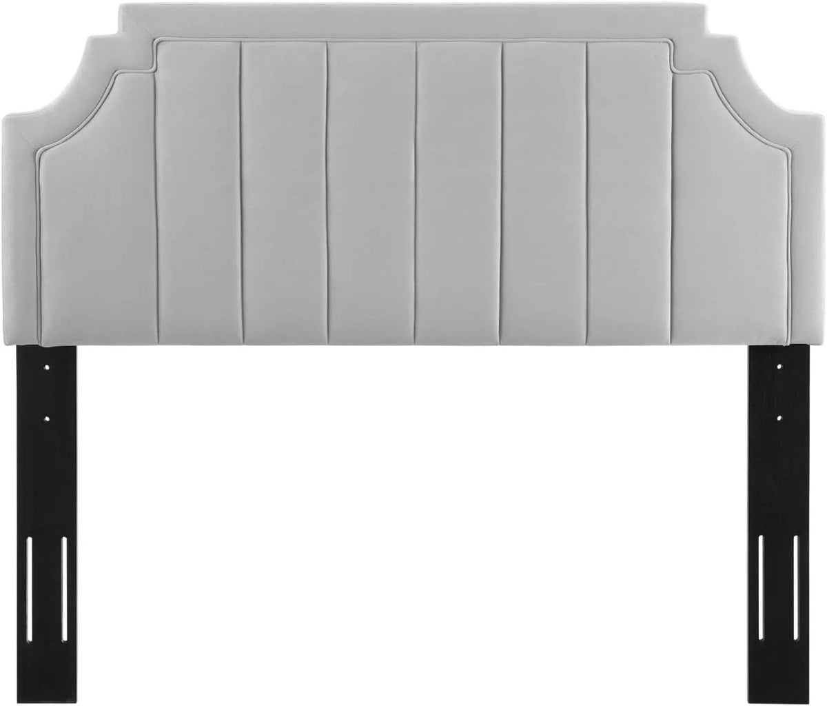 Light Gray Channel Tufted Performance Velvet Headboard N867