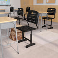 Adjustable Height Black Student Chair with Pedestal Frame B498389