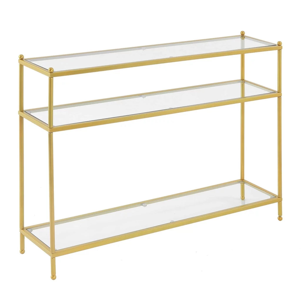 Clear Glass and Gold Console Table L268294