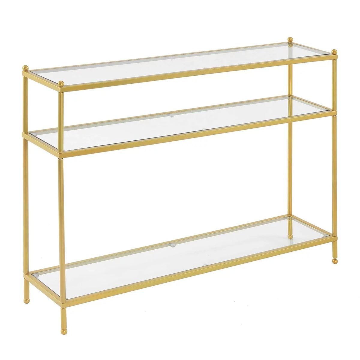 Clear Glass and Gold Console Table L268294