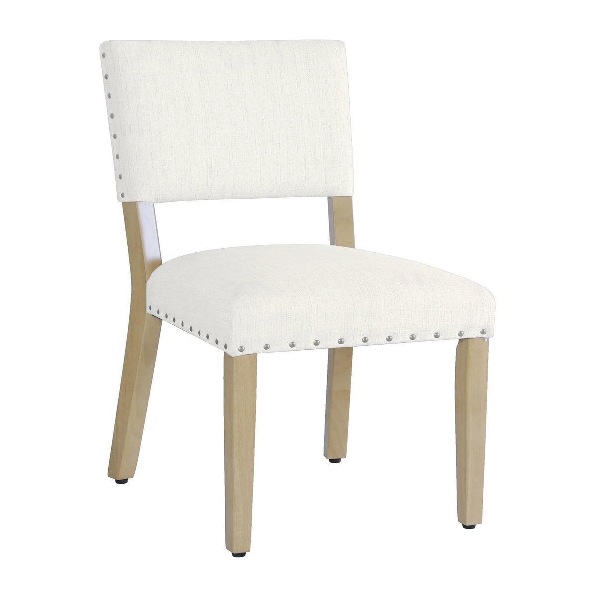 Open Back Dining Chair with Nailhead Trim, Set of 2, Cream J542321