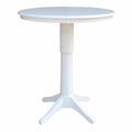 White Round Pedestal Bar Height Table N136934