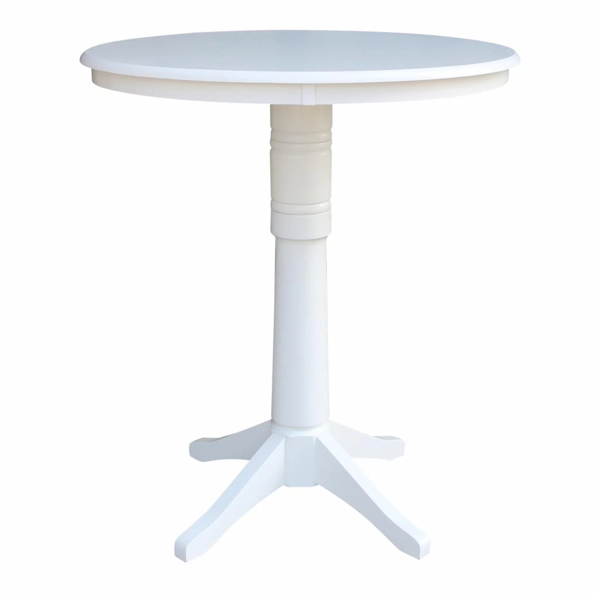 White Round Pedestal Bar Height Table N136934
