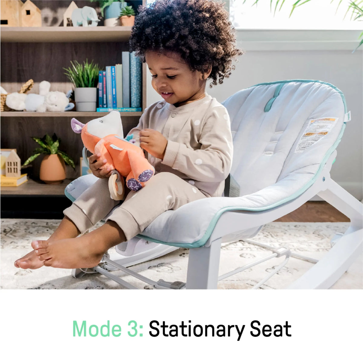 Gray 3-in-1 Baby Bouncer and Rocker Chair W525420