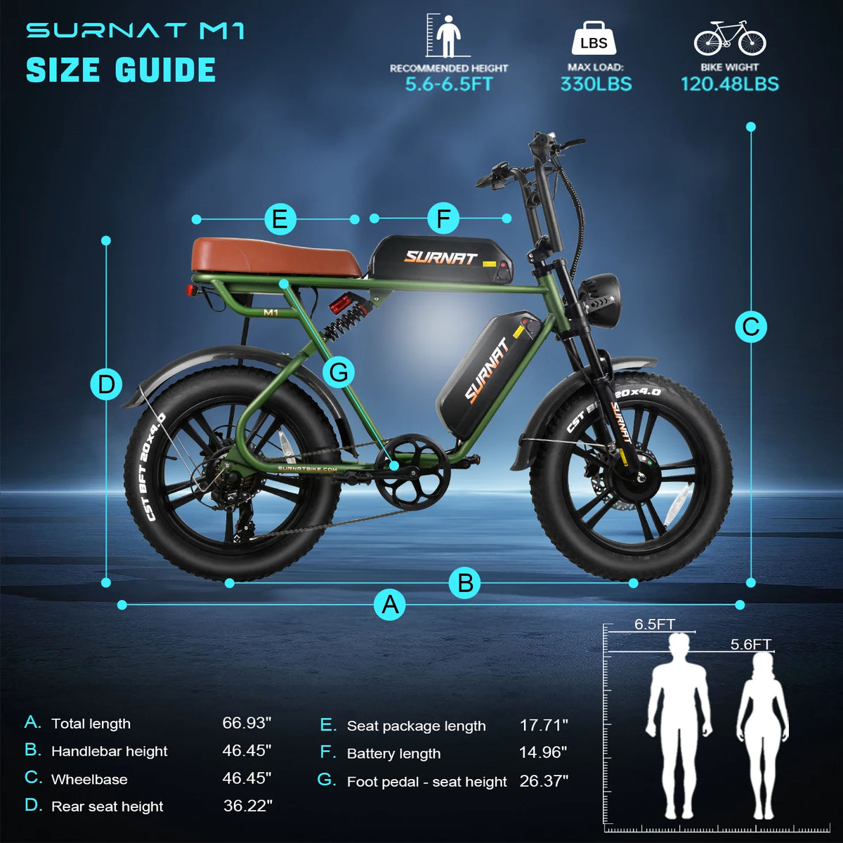 20" Dual Motor 2000W Fat Tire Electric Bike C65797