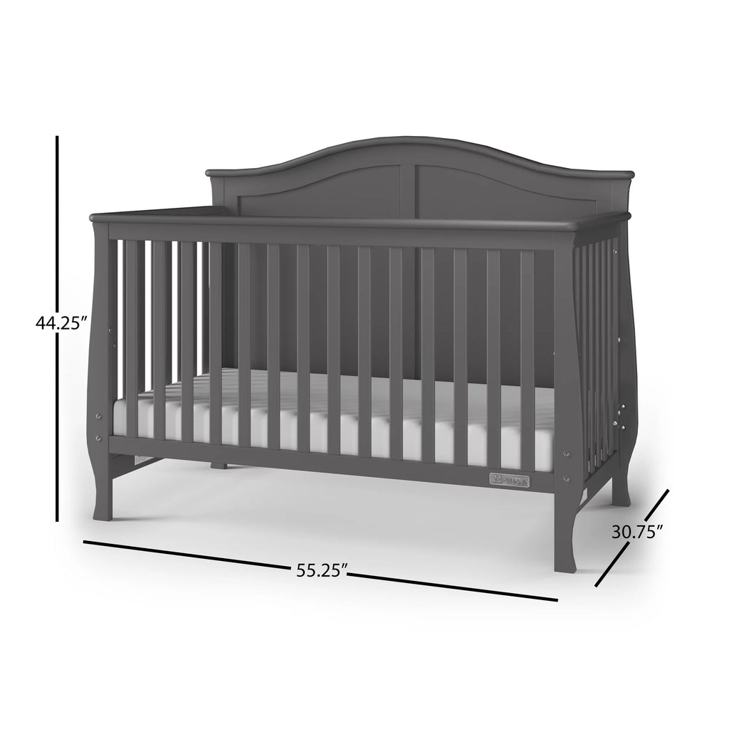 Cool Gray 4-in-1 Convertible Baby Crib C156