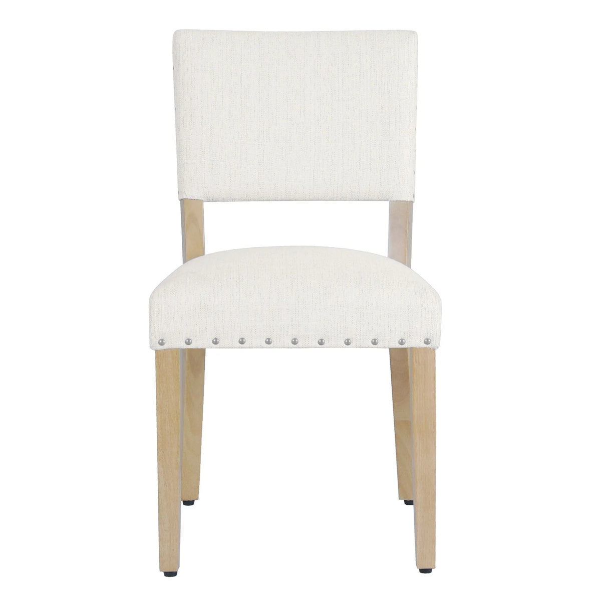 Open Back Dining Chair with Nailhead Trim, Set of 2, Cream J542321