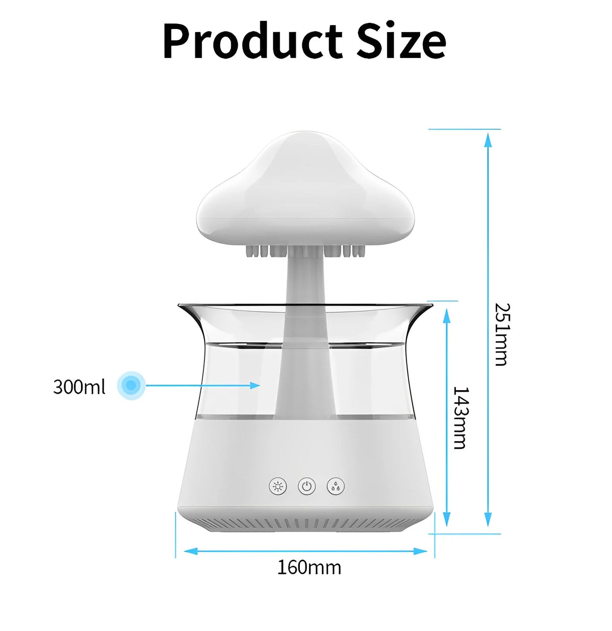 300ML Essential Oil Diffuser with 7 Colors LED Lights A1842