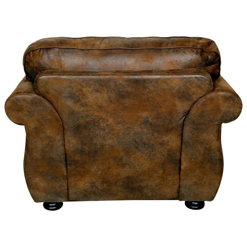 Brown Fabric Chair with Rolled Arm P78757