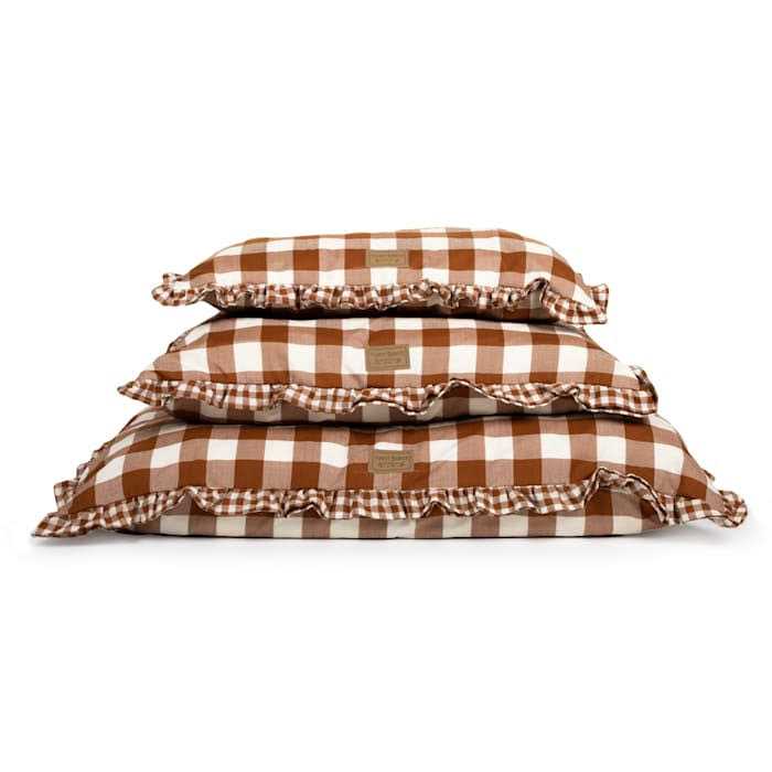 Brown Gingham Print Envelope Dog Bed S14139