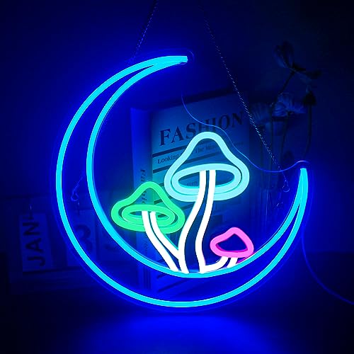 Blue Moon Mushroom Neon Sign H221