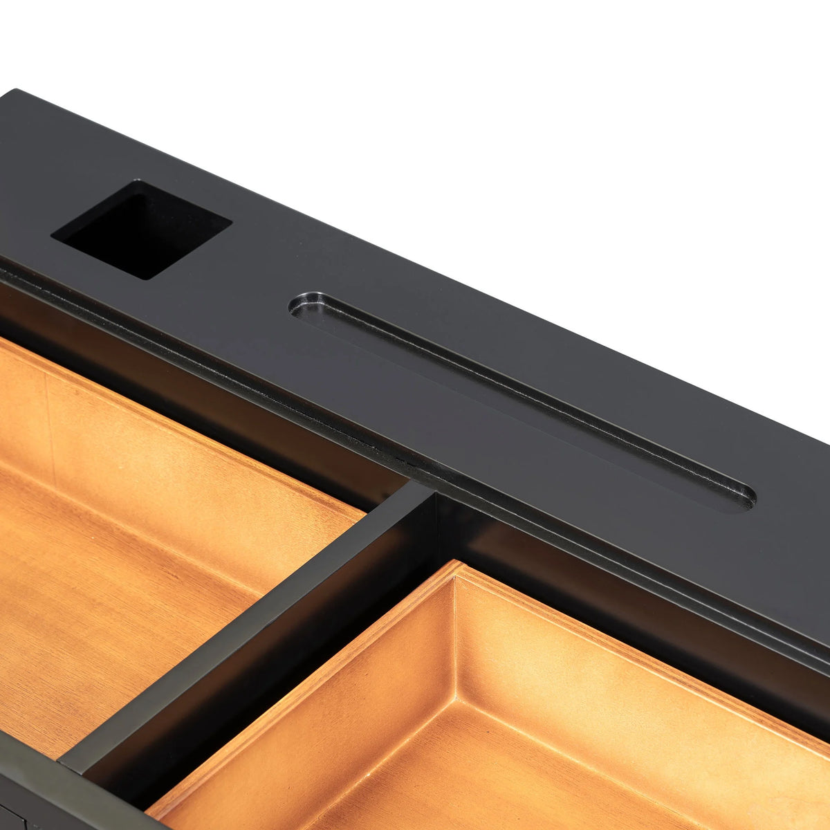 47" Wall-Mounted Vanity Table with 3 Drawer, Black and Golden V740