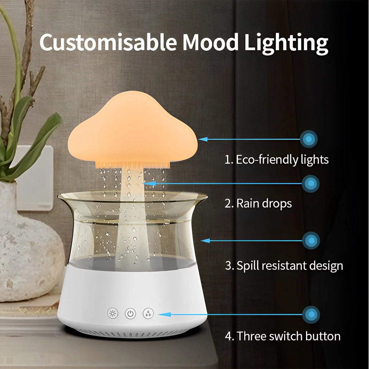 300ML Essential Oil Diffuser with 7 Colors LED Lights A1842