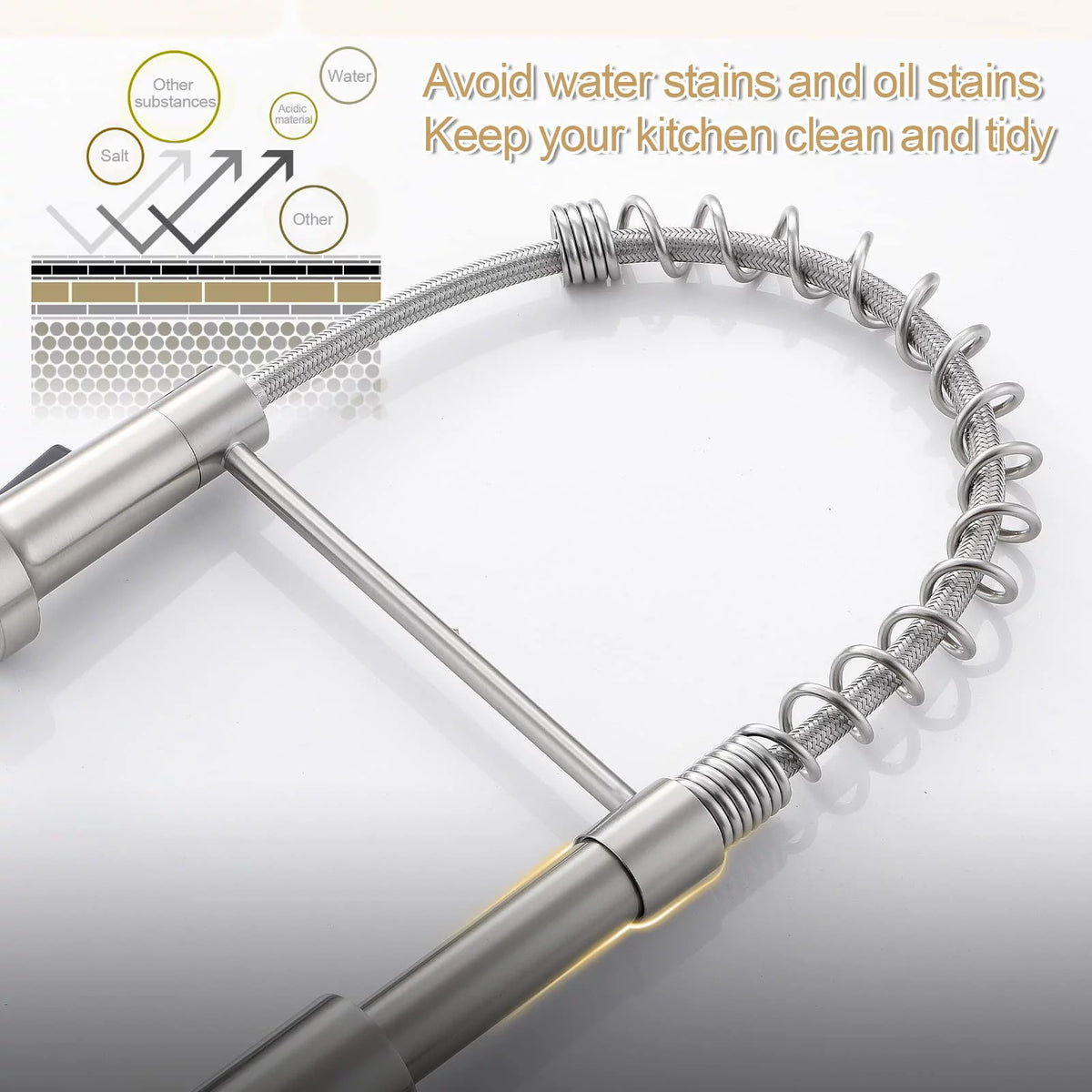 Brushed Nickel Solid Brass Pull Down Kitchen Faucet O296
