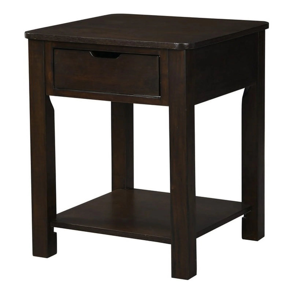 Dark Brown Engineered Wood End Table with Drawer Z983676