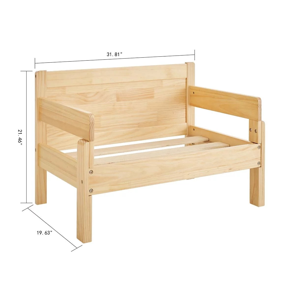 Solid Wood Toddler Bed with 2 Side Guardrails F89237