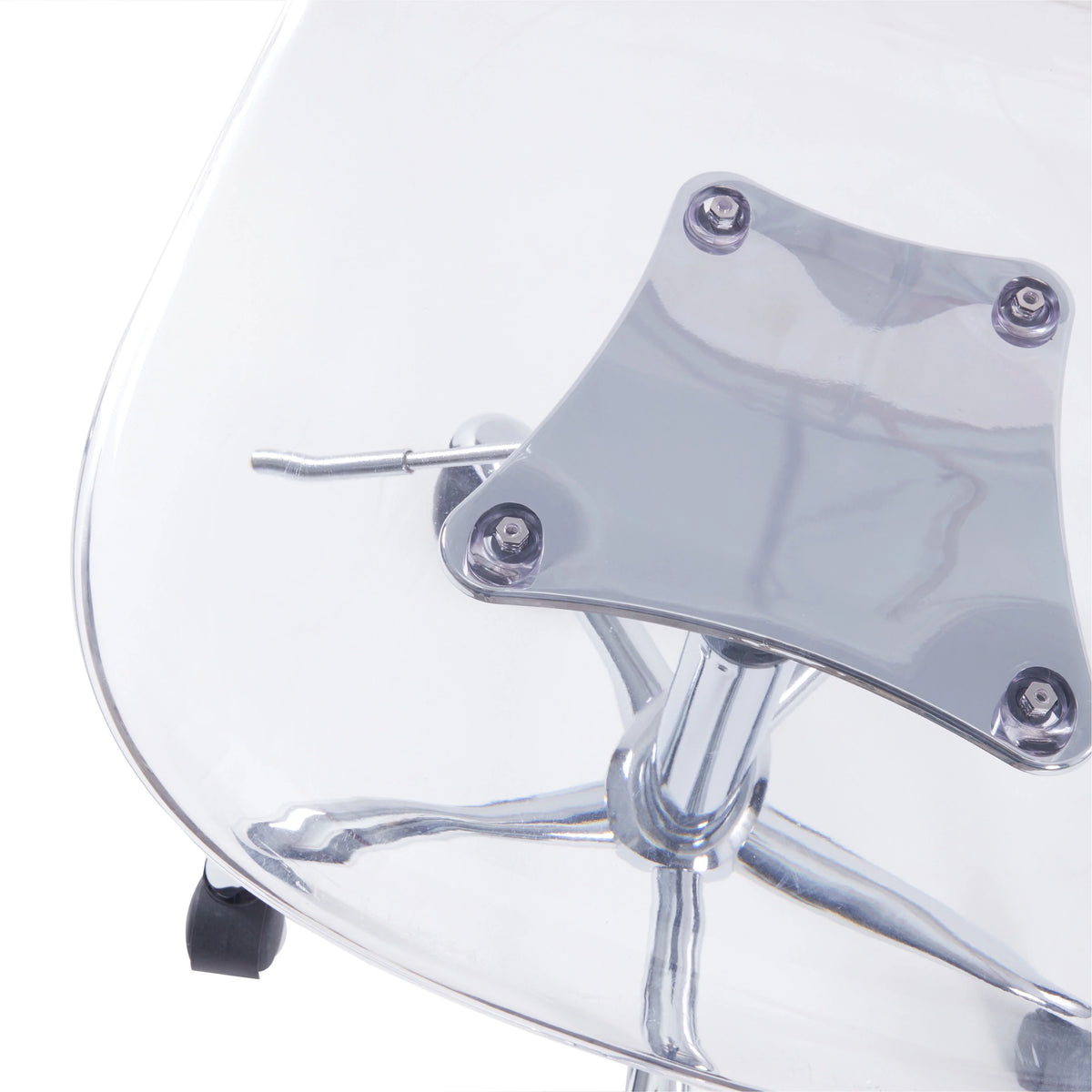 Black Acrylic Rolling Office Chair L7331