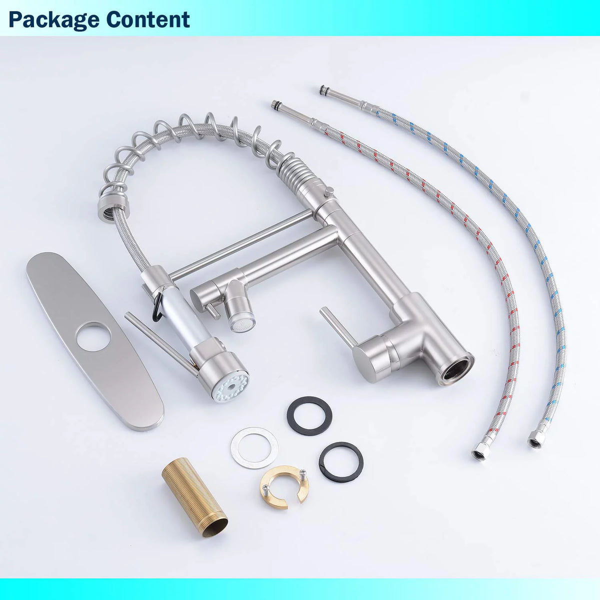Brushed Nickel Solid Brass Pull Down Kitchen Faucet O296