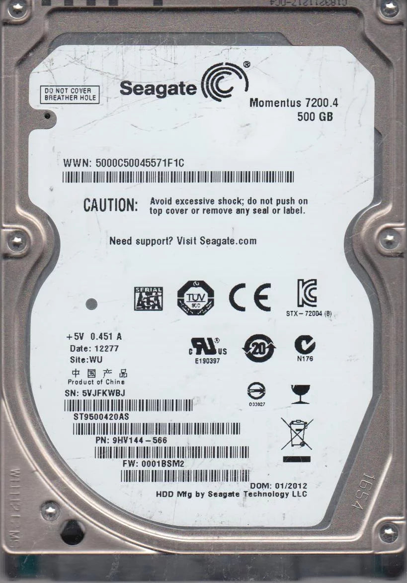 500GB SATA 2.5 Hard Drive B3278