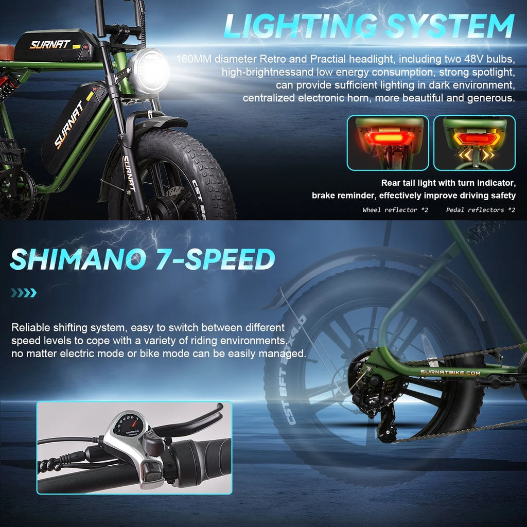 20" Dual Motor 2000W Fat Tire Electric Bike C65797