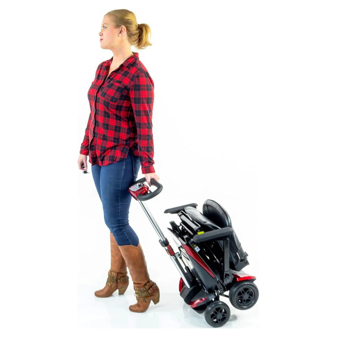 Red 4-Wheel Electric Folding Mobility Scooter H96357