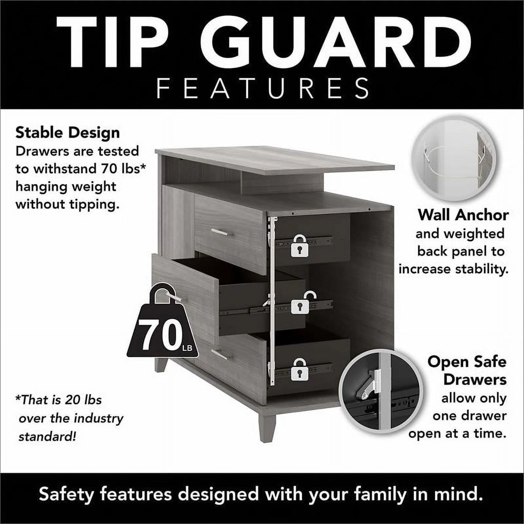 Tall TV Stand with Storage in Storm Gray T785093