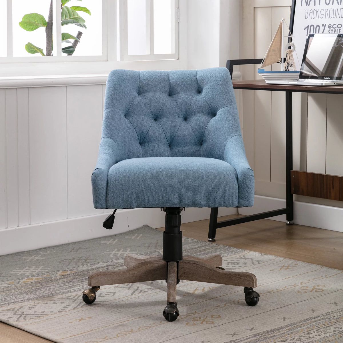 Blue Upholstered Swivel Chair O270350