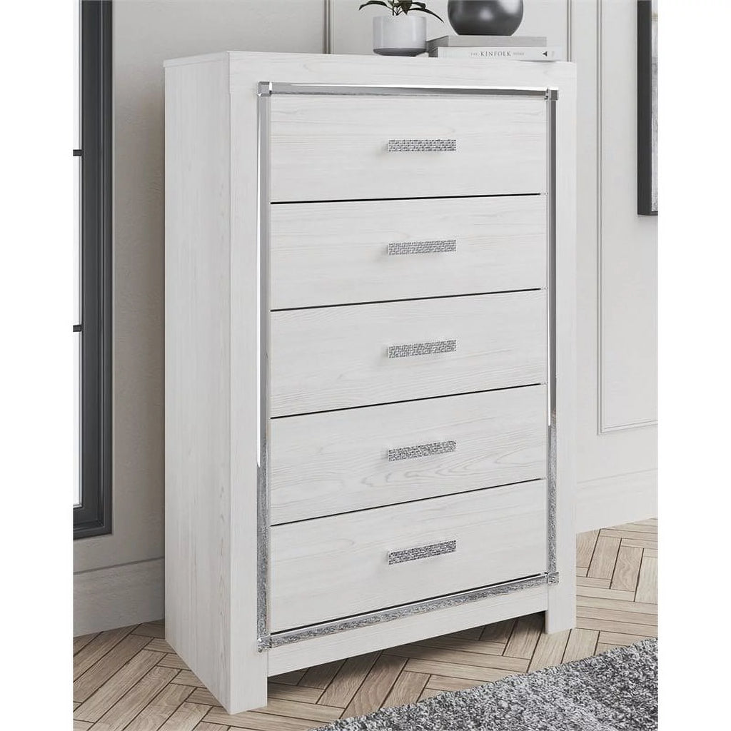 White 5 Drawer Chest Q466854