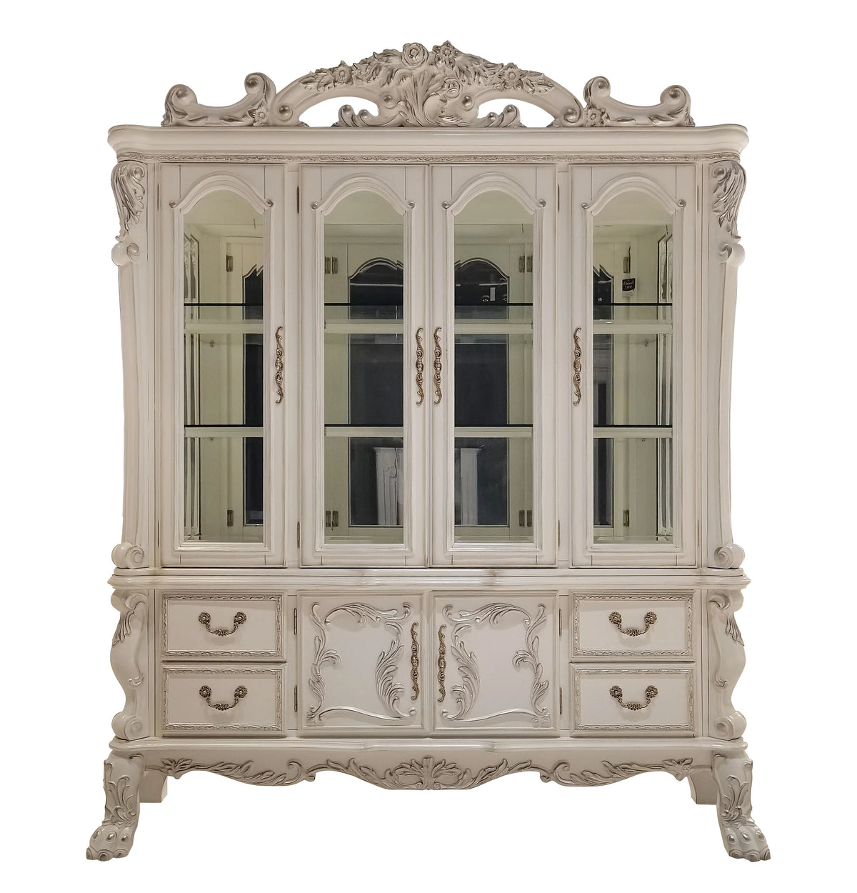 Wood Hutch and Buffet in Bone White P9470
