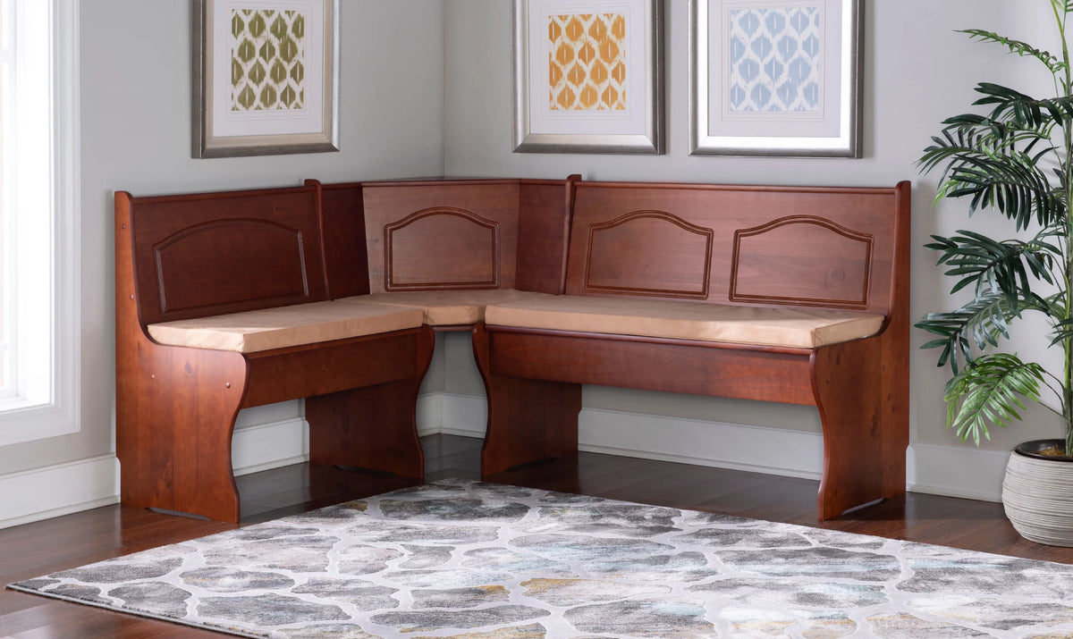 Beige Microfiber Corner Dining Nook Cushion Set U664