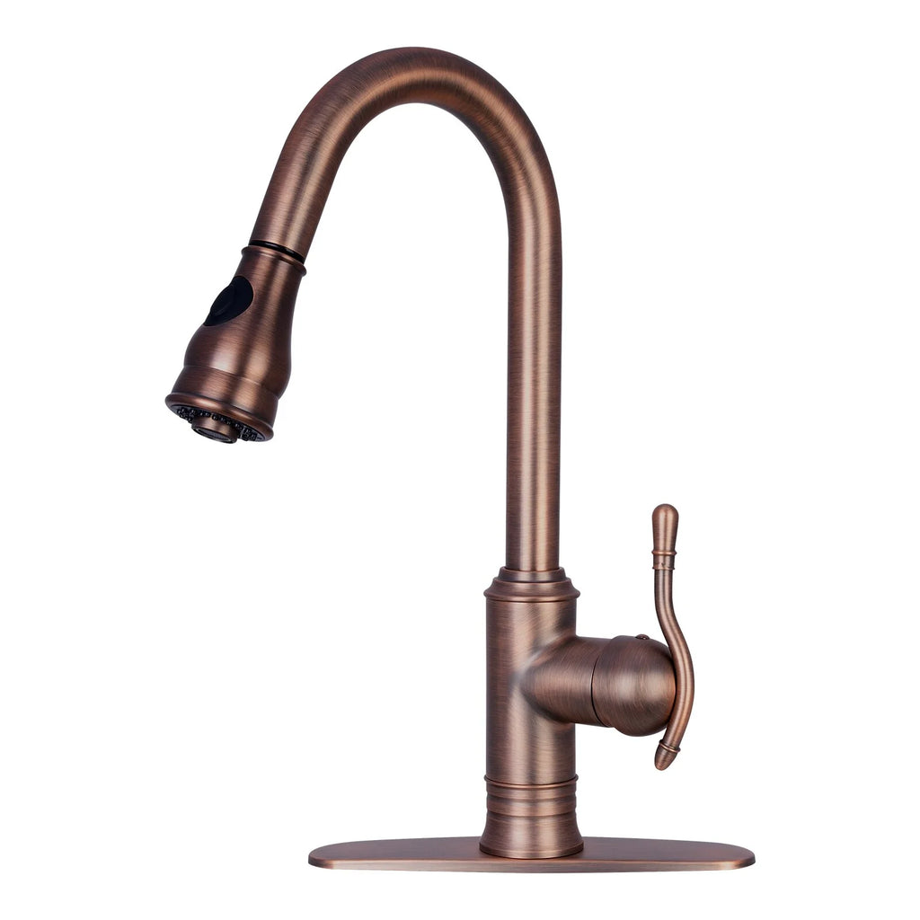 Copper Kitchen Faucet with Pull Down Sprayer Y78501