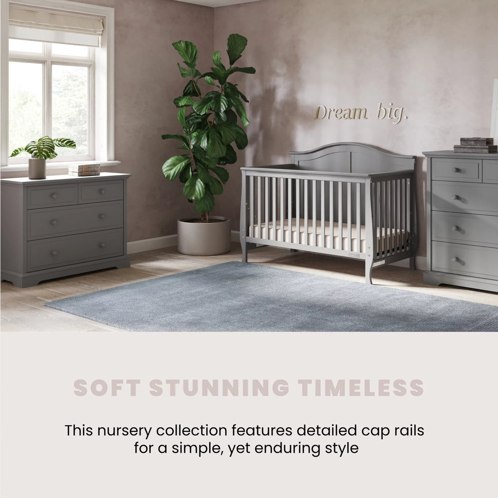 Cool Gray 4-in-1 Convertible Baby Crib C156