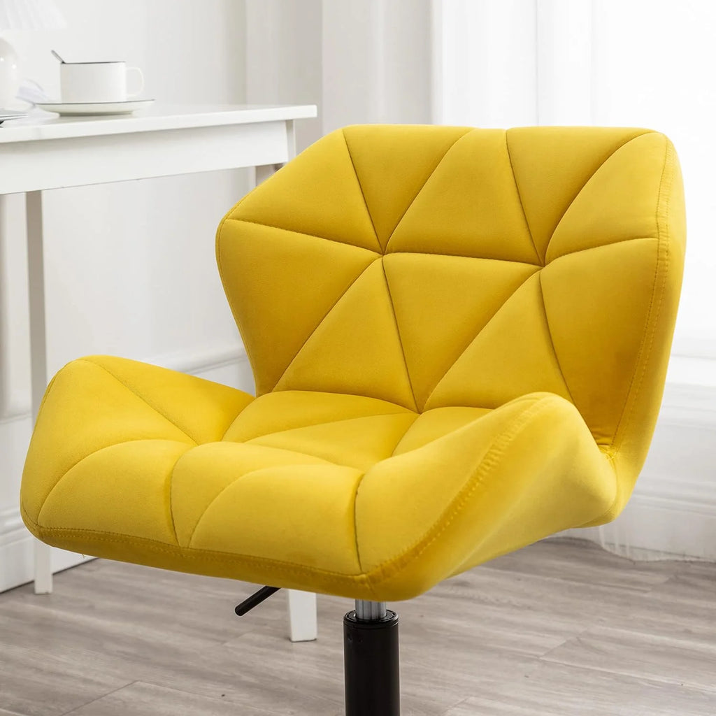 Yellow Tufted Adjustable Swivel Office Chair Z821401
