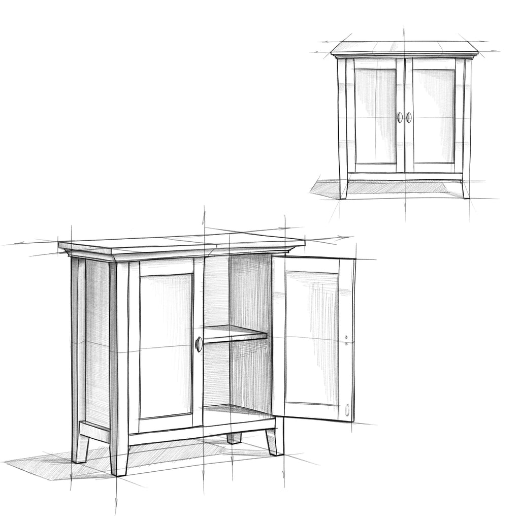 White 32 inch Solid Wood Storage Cabinet G3038