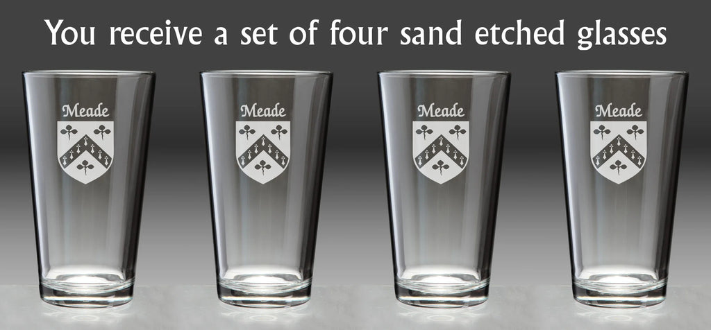Irish Coat of Arms Pint Glasses Set of 4 E525254