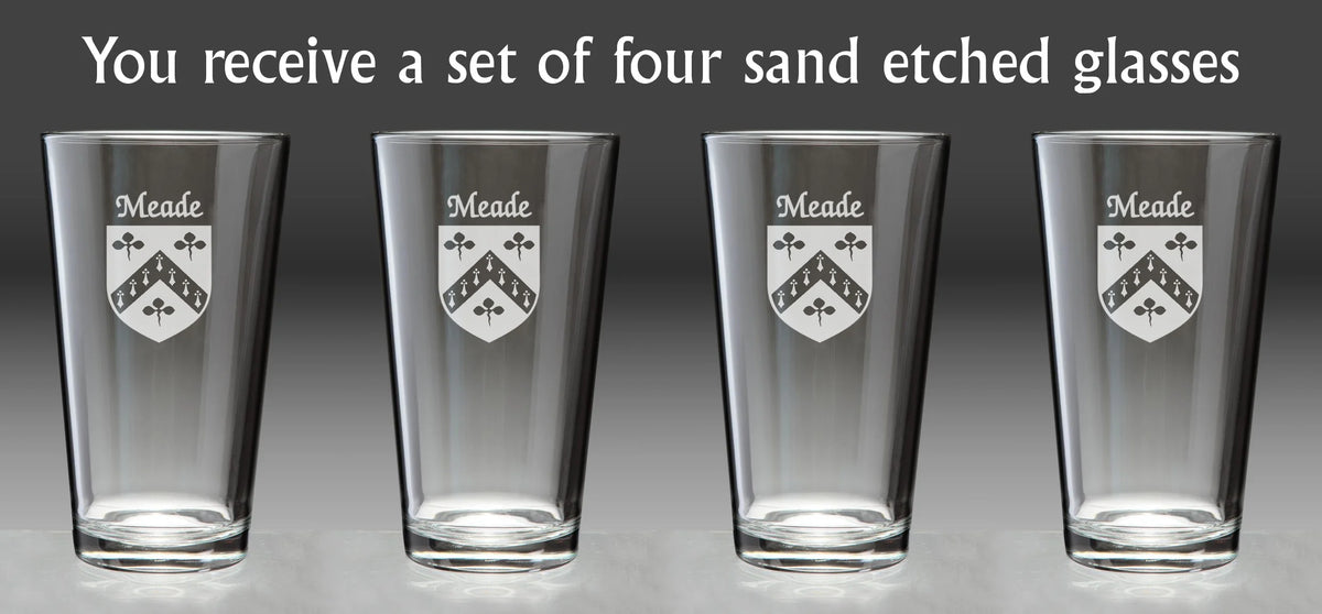 Irish Coat of Arms Pint Glasses Set of 4 E525254