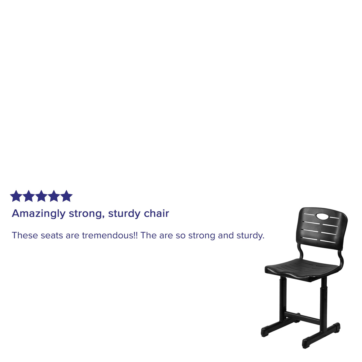 Adjustable Height Black Student Chair with Pedestal Frame B498389